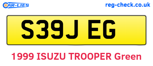 S39JEG are the vehicle registration plates.