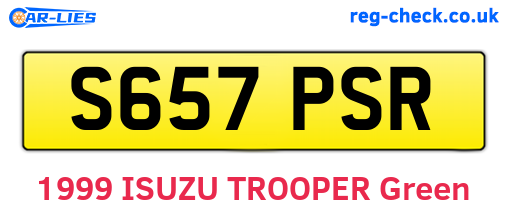 S657PSR are the vehicle registration plates.