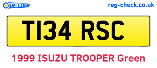 T134RSC are the vehicle registration plates.