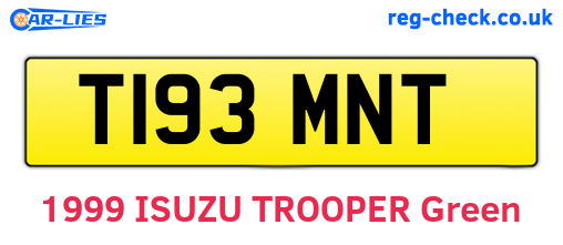 T193MNT are the vehicle registration plates.