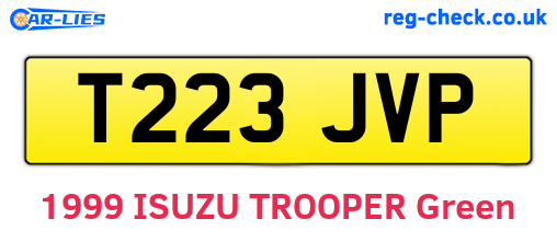 T223JVP are the vehicle registration plates.