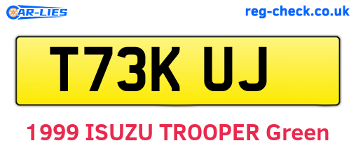 T73KUJ are the vehicle registration plates.
