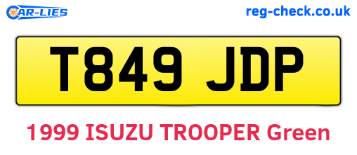 T849JDP are the vehicle registration plates.