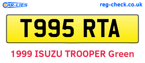 T995RTA are the vehicle registration plates.
