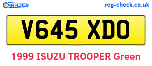 V645XDO are the vehicle registration plates.