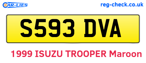 S593DVA are the vehicle registration plates.