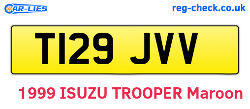 T129JVV are the vehicle registration plates.