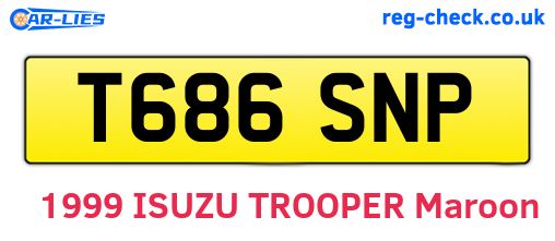 T686SNP are the vehicle registration plates.