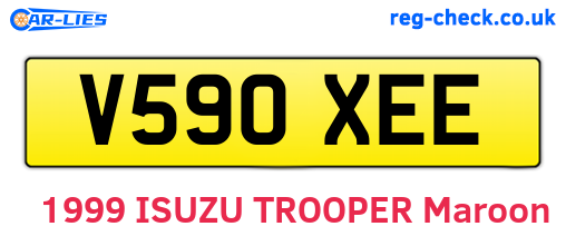 V590XEE are the vehicle registration plates.
