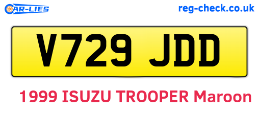 V729JDD are the vehicle registration plates.