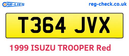 T364JVX are the vehicle registration plates.