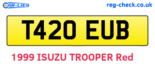T420EUB are the vehicle registration plates.