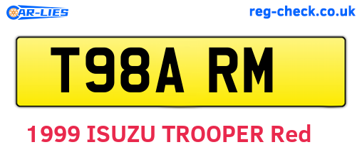 T98ARM are the vehicle registration plates.