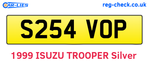 S254VOP are the vehicle registration plates.