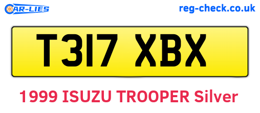 T317XBX are the vehicle registration plates.