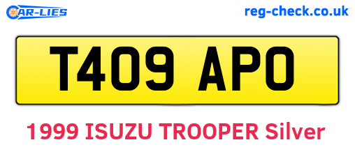 T409APO are the vehicle registration plates.