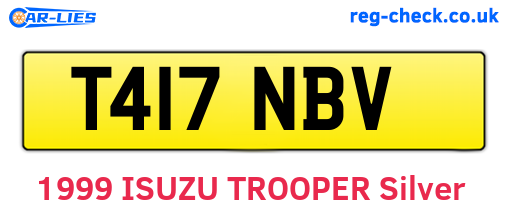 T417NBV are the vehicle registration plates.