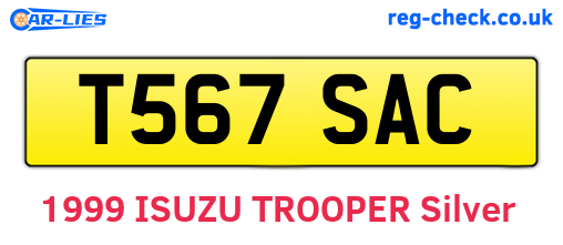 T567SAC are the vehicle registration plates.