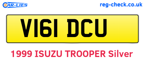 V161DCU are the vehicle registration plates.