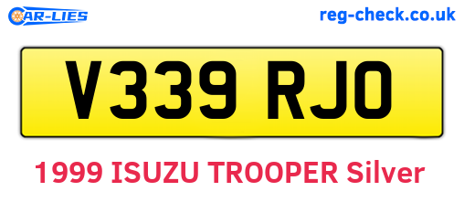 V339RJO are the vehicle registration plates.