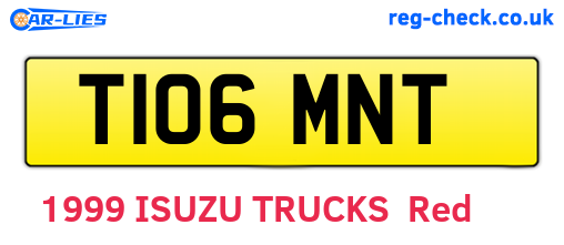 T106MNT are the vehicle registration plates.