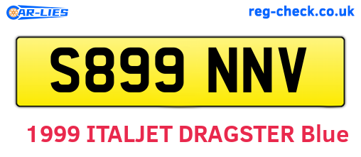 S899NNV are the vehicle registration plates.