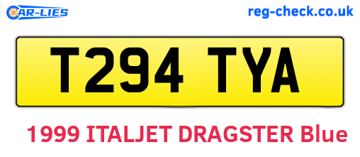 T294TYA are the vehicle registration plates.