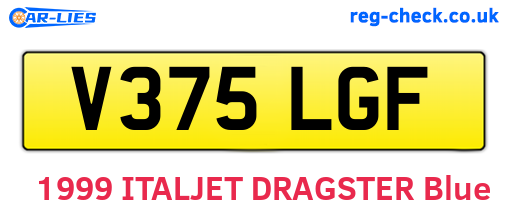 V375LGF are the vehicle registration plates.