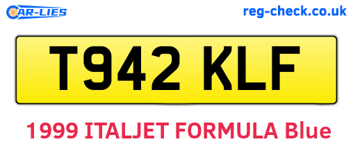 T942KLF are the vehicle registration plates.