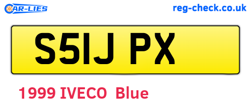S51JPX are the vehicle registration plates.