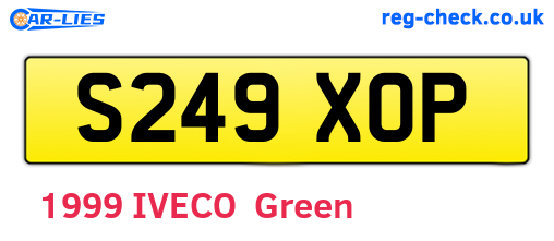 S249XOP are the vehicle registration plates.