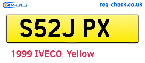 S52JPX are the vehicle registration plates.