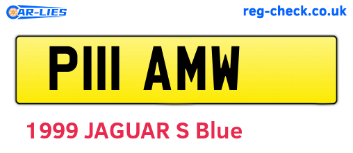 P111AMW are the vehicle registration plates.