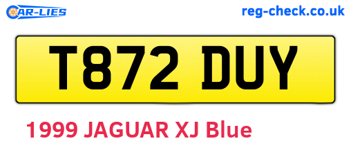 T872DUY are the vehicle registration plates.