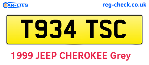 T934TSC are the vehicle registration plates.