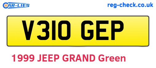 V310GEP are the vehicle registration plates.