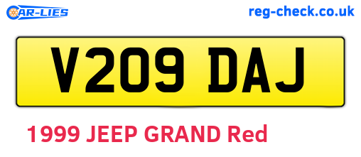 V209DAJ are the vehicle registration plates.