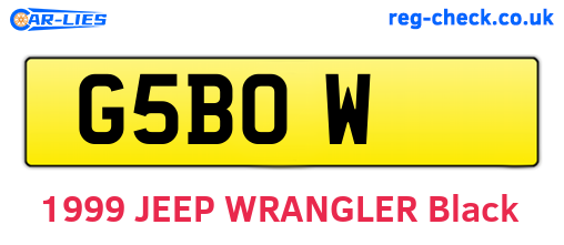 G5BOW are the vehicle registration plates.