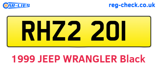 RHZ2201 are the vehicle registration plates.