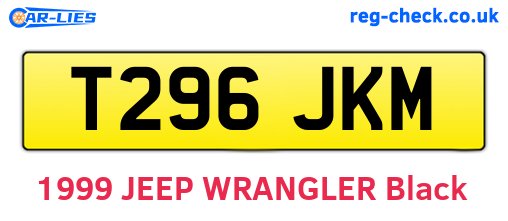T296JKM are the vehicle registration plates.