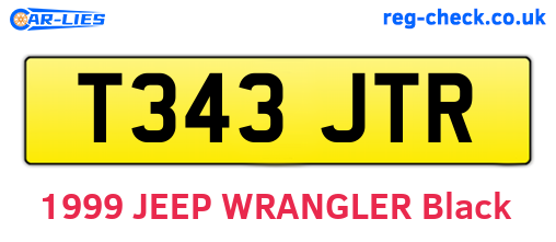 T343JTR are the vehicle registration plates.