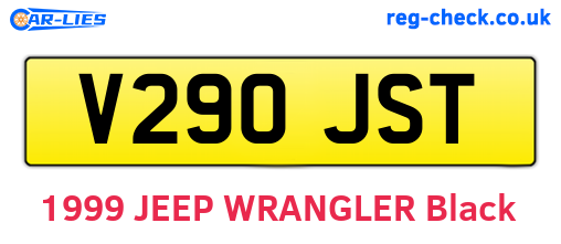 V290JST are the vehicle registration plates.