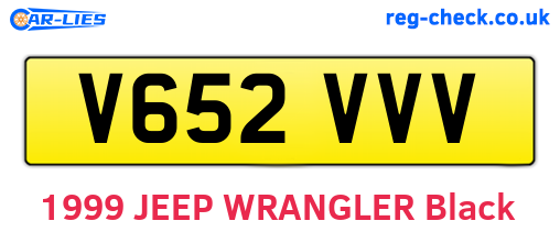 V652VVV are the vehicle registration plates.