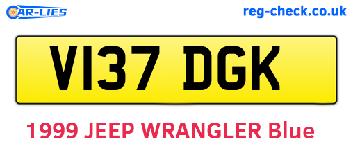 V137DGK are the vehicle registration plates.