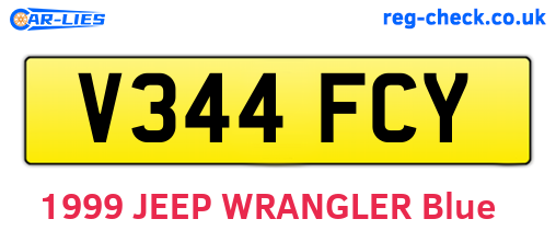 V344FCY are the vehicle registration plates.