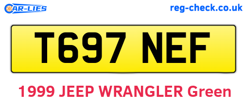T697NEF are the vehicle registration plates.