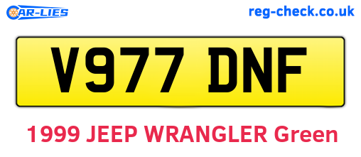 V977DNF are the vehicle registration plates.
