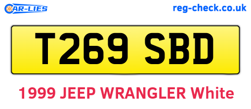 T269SBD are the vehicle registration plates.