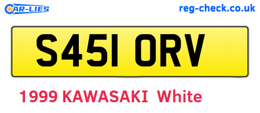 S451ORV are the vehicle registration plates.