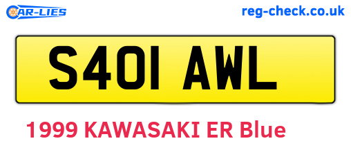 S401AWL are the vehicle registration plates.